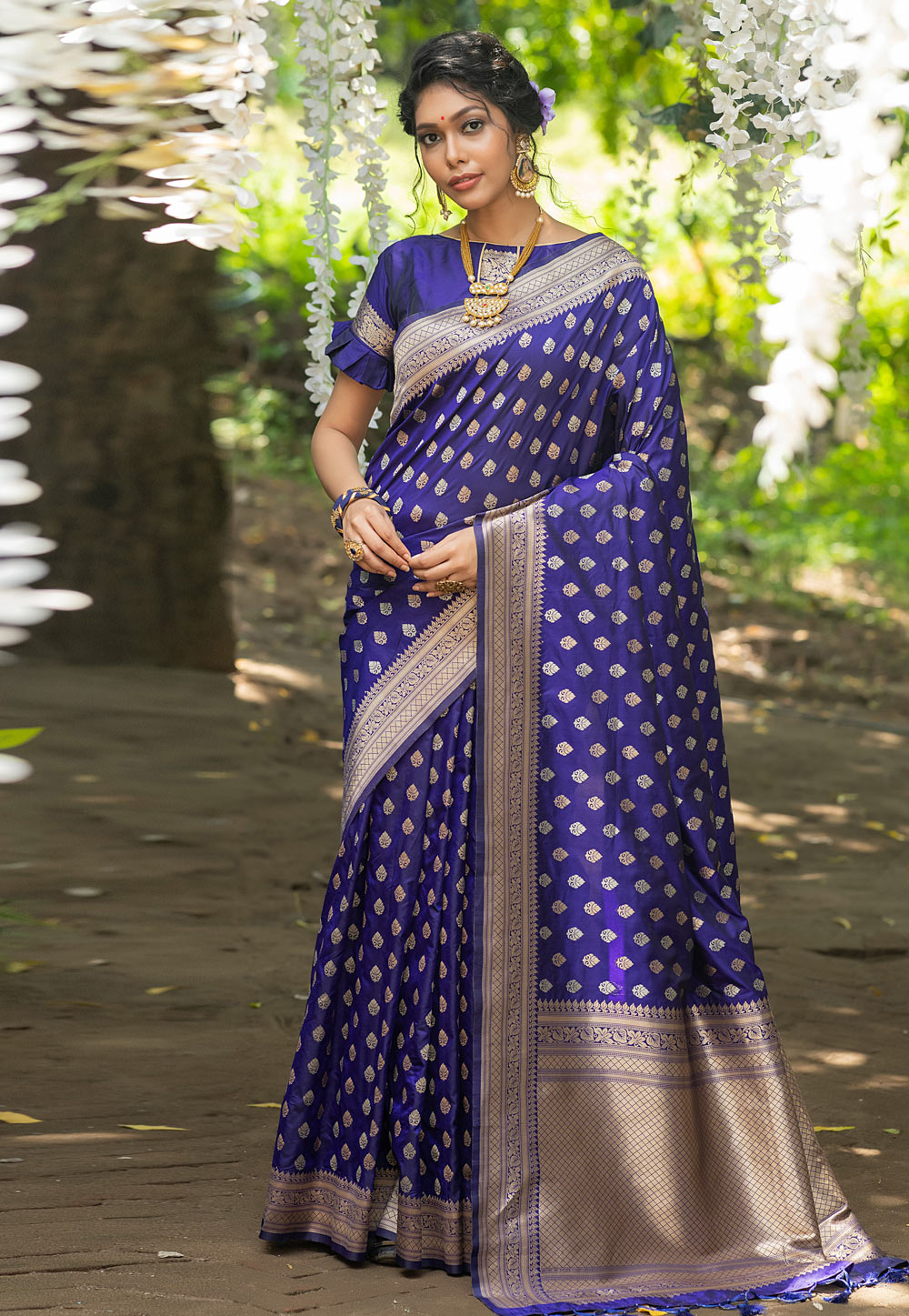 Blue Banarasi Silk Saree 268321