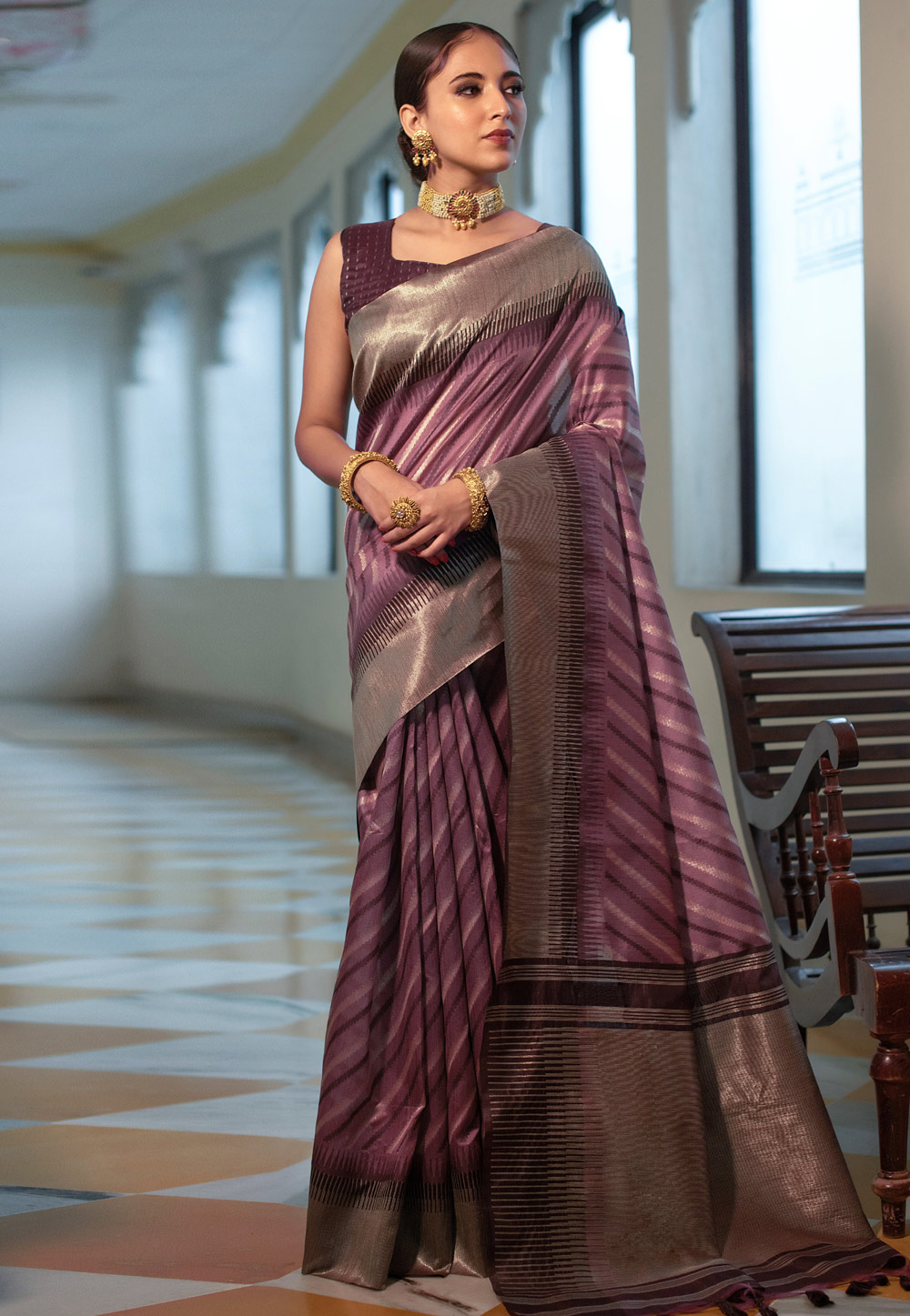 Purple Silk Saree With Blouse 268767