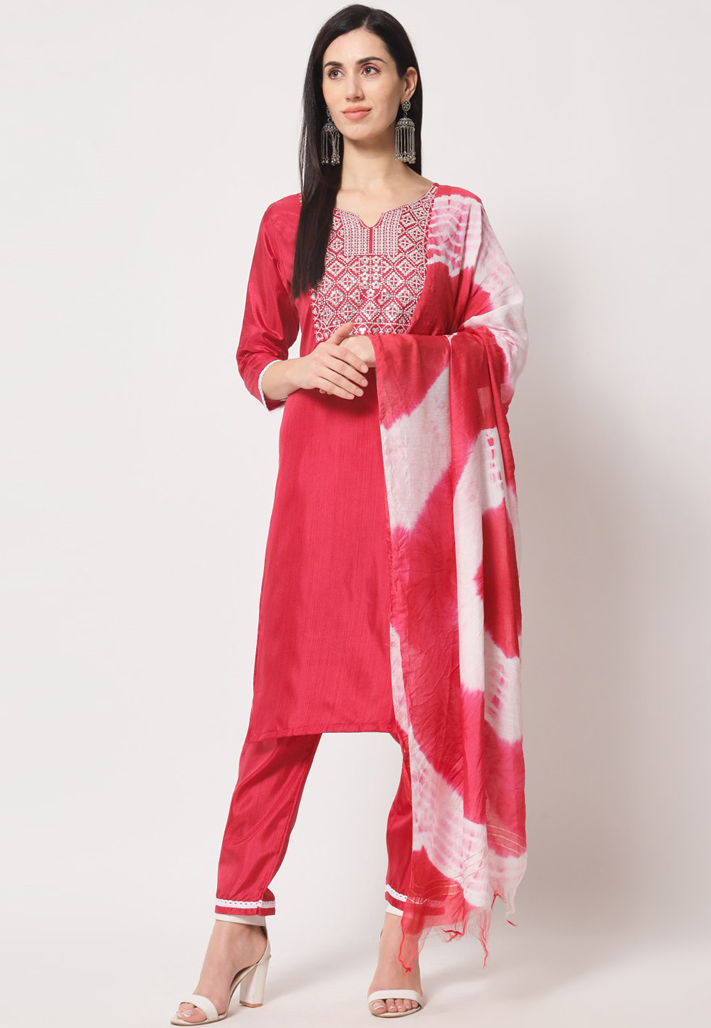 Red Readymade Pakistani Suit 273467