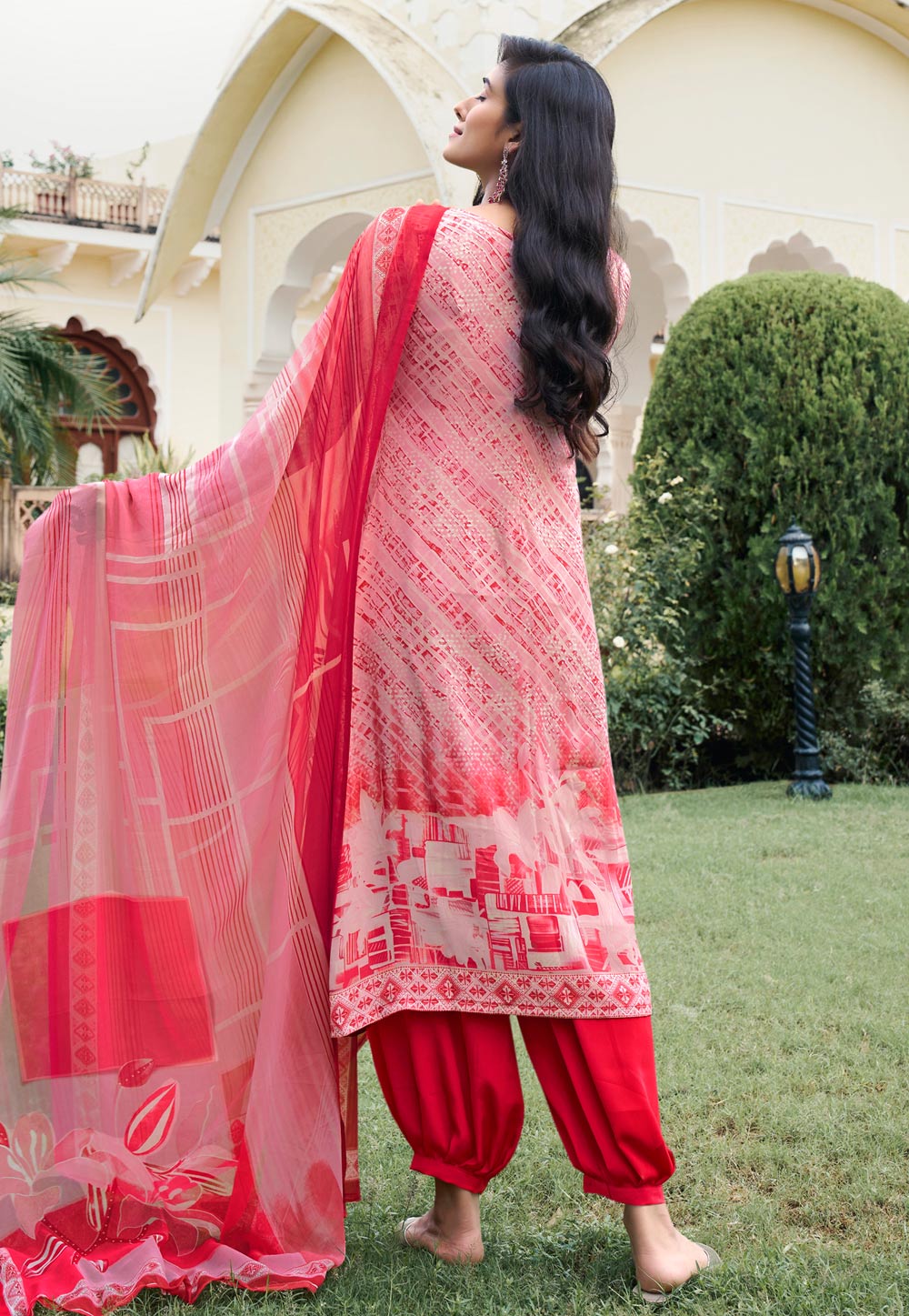 ANANDA Punjabi Fabric : Cotton Silk Colour : Red Work : Hand Embroidery  Dhuti Pant Fabric : Cotton Silk Work : Hand Embroidery Wash care ... |  Instagram