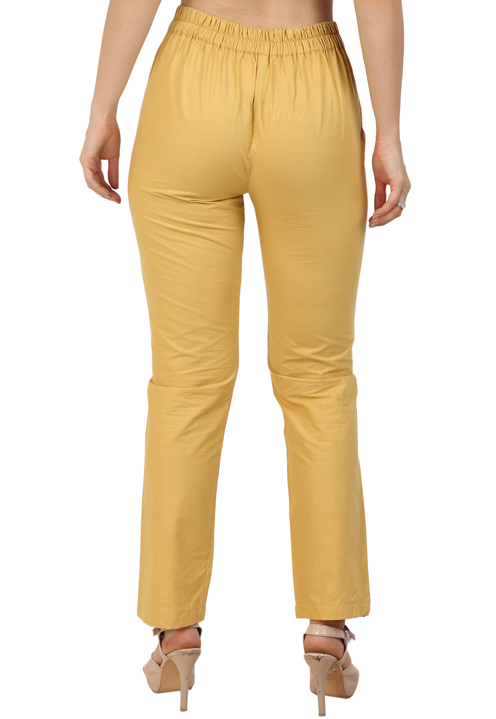 Buy Dollar Missy Women Mustard Yellow Solid Classic Straight Fit Cigarette  Trousers - Trousers for Women 7835319 | Myntra