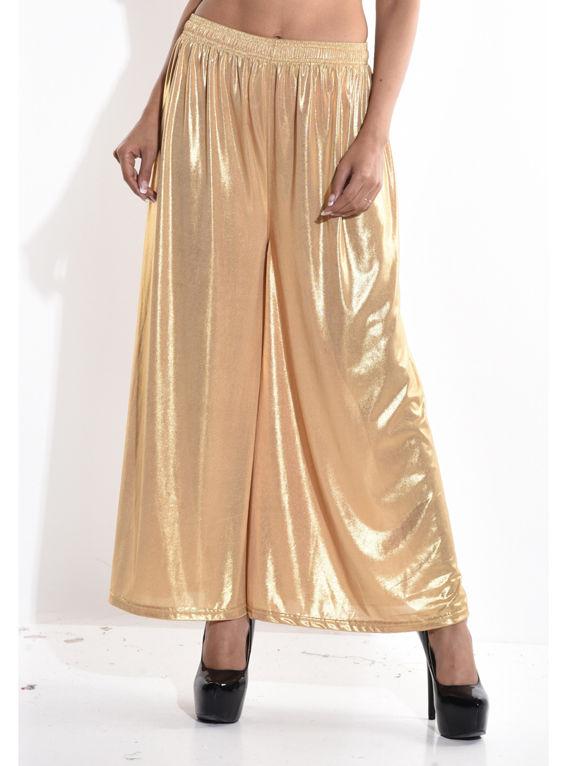 Golden Polyster Readymade Palazzo Pant 117097