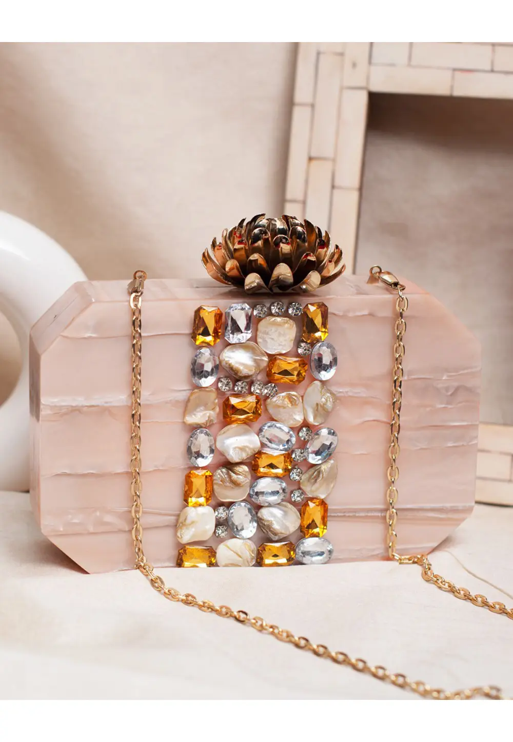 Peach Acrylic Clutch 297348