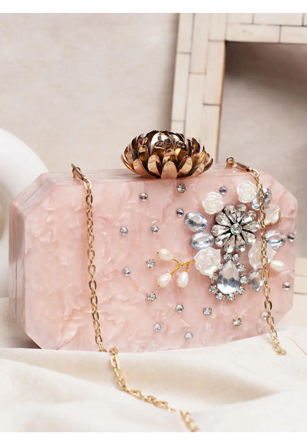 Peach Acrylic Clutch 297349