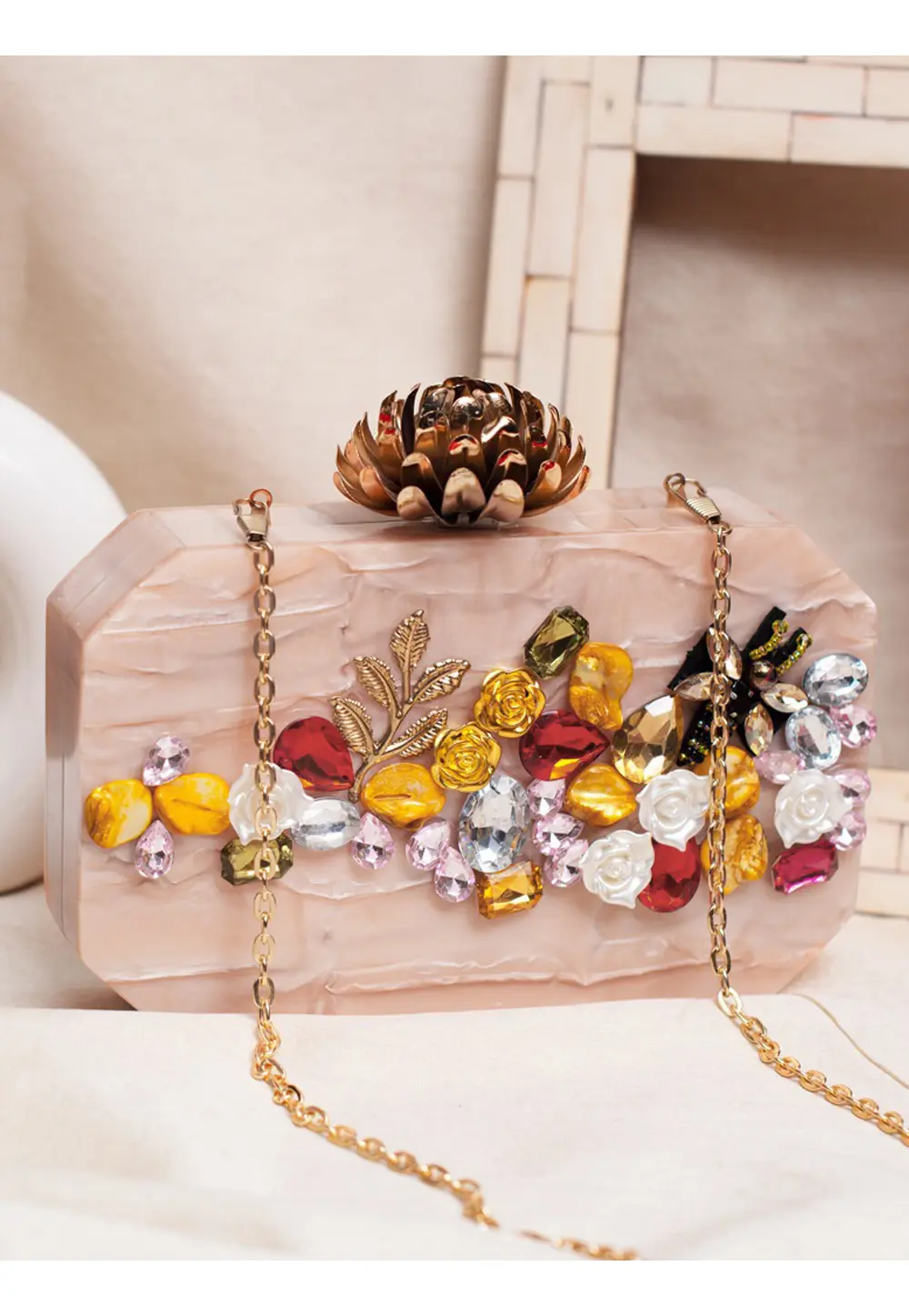 Peach Acrylic Clutch 297350