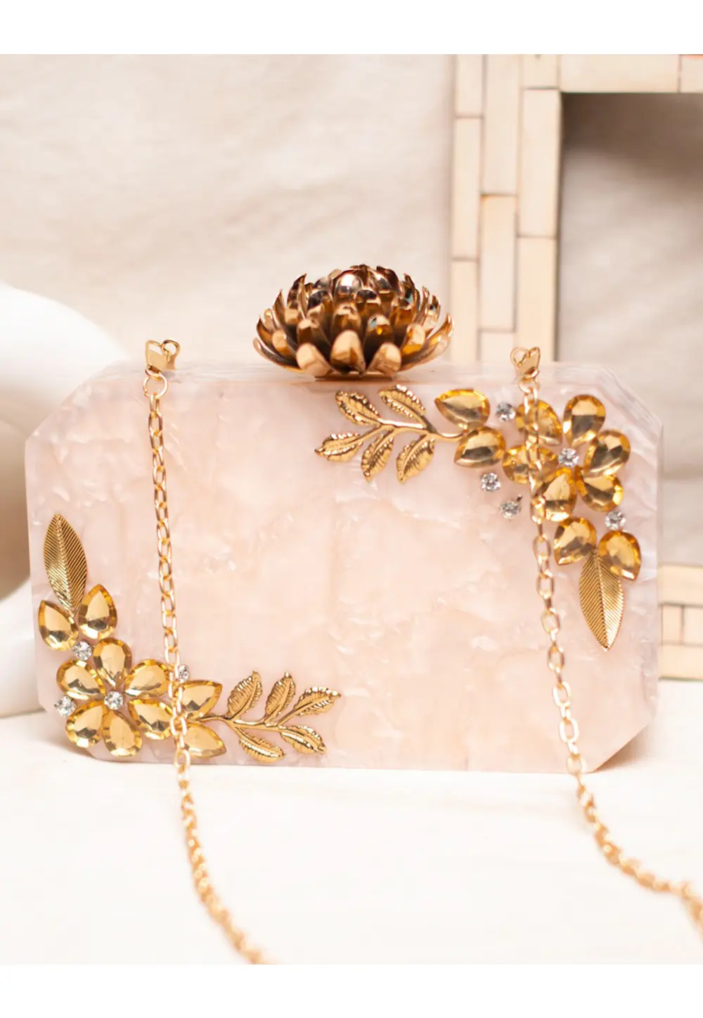 Peach Acrylic Clutch 297351