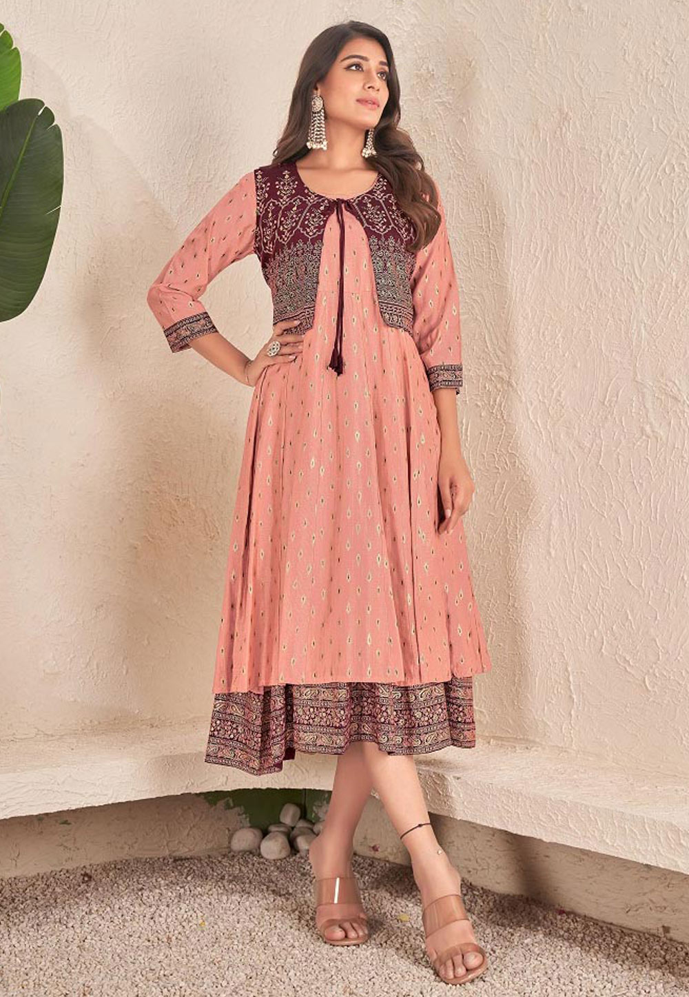 Cotton and Rayon Round Neck Indo Western Kurti, Size: S - XL at Rs 250 in  Jaipur