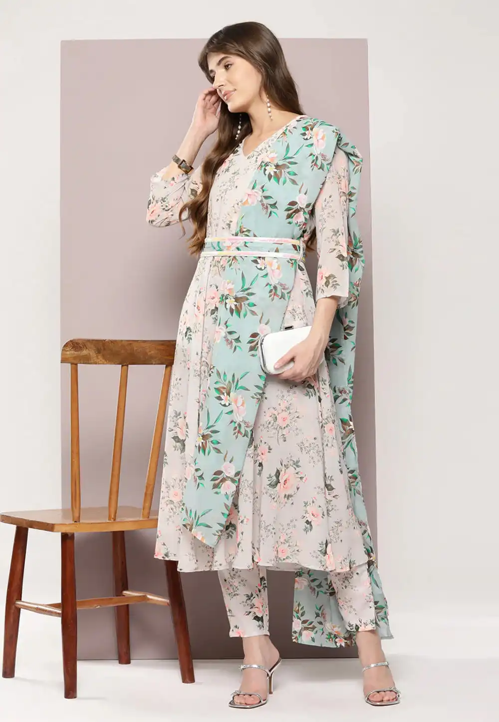 Peach Cotton Readymade Pant Style Suit 288476