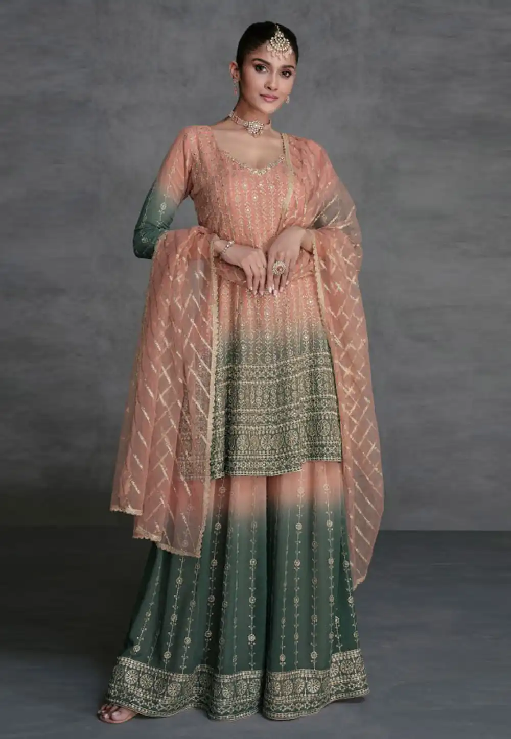 Peach Georgette Pakistani Suit 290530