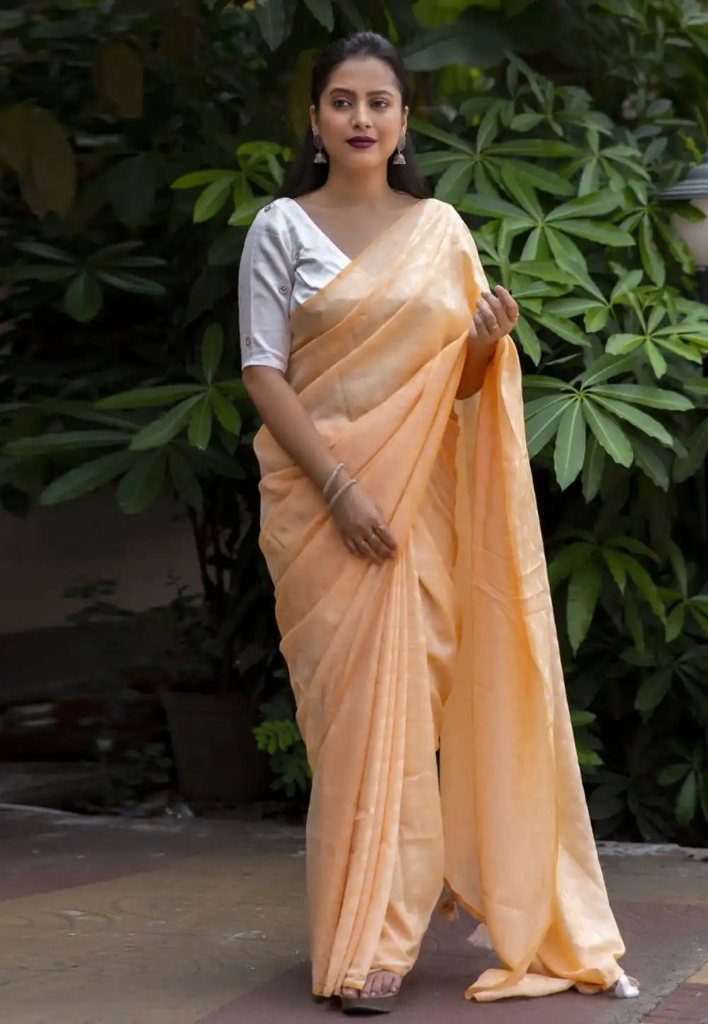 Peach Georgette Saree With Blouse 289720