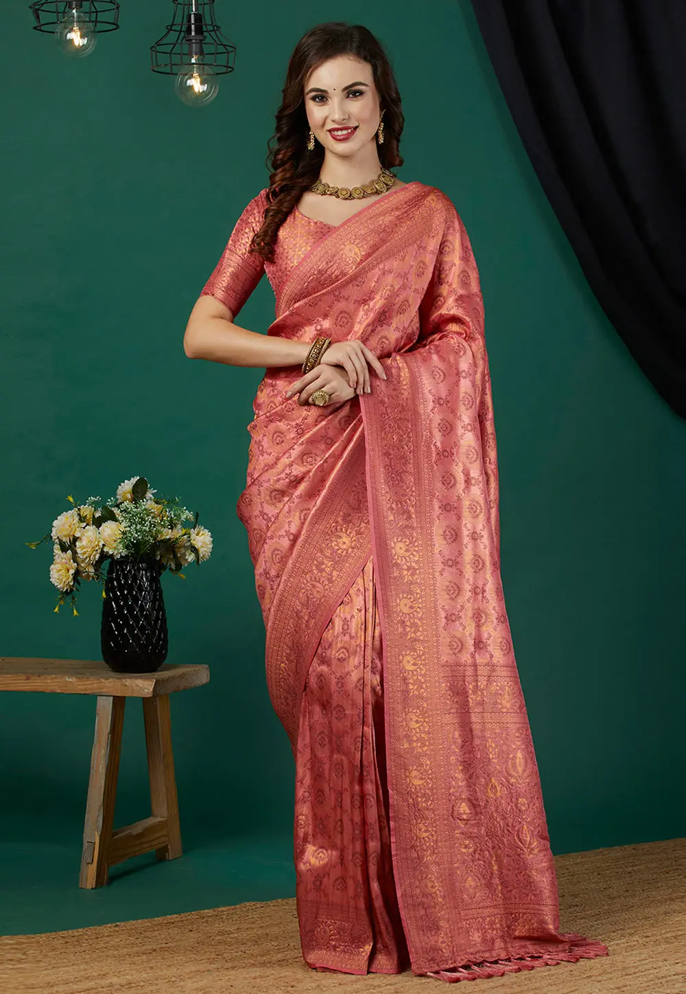 Peach Kanjivaram Silk Saree 298474