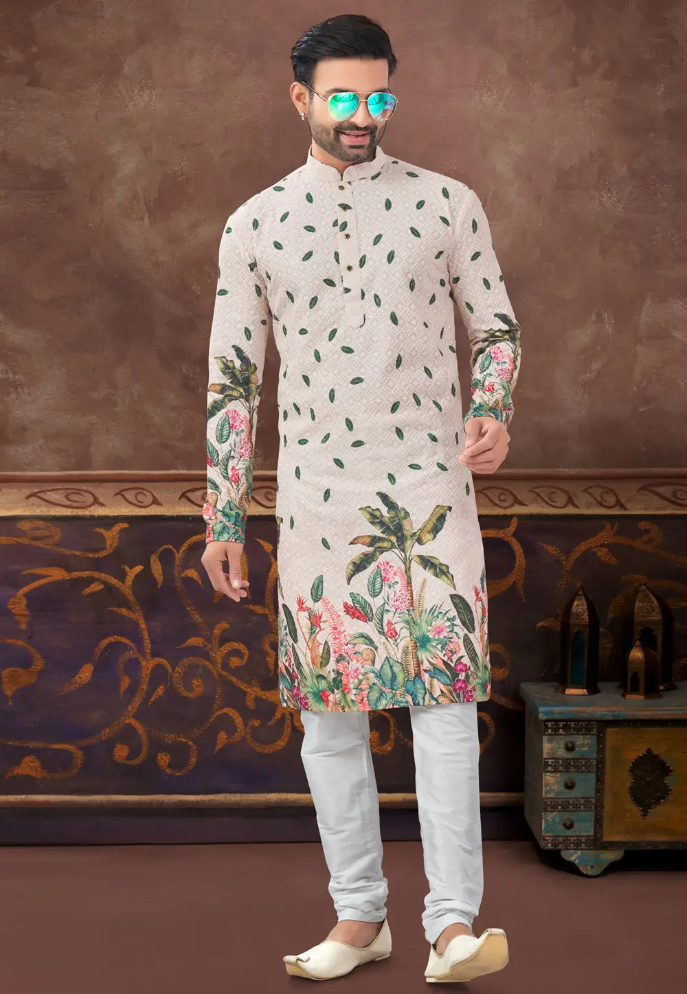 Peach Rayon Kurta Pajama 296878