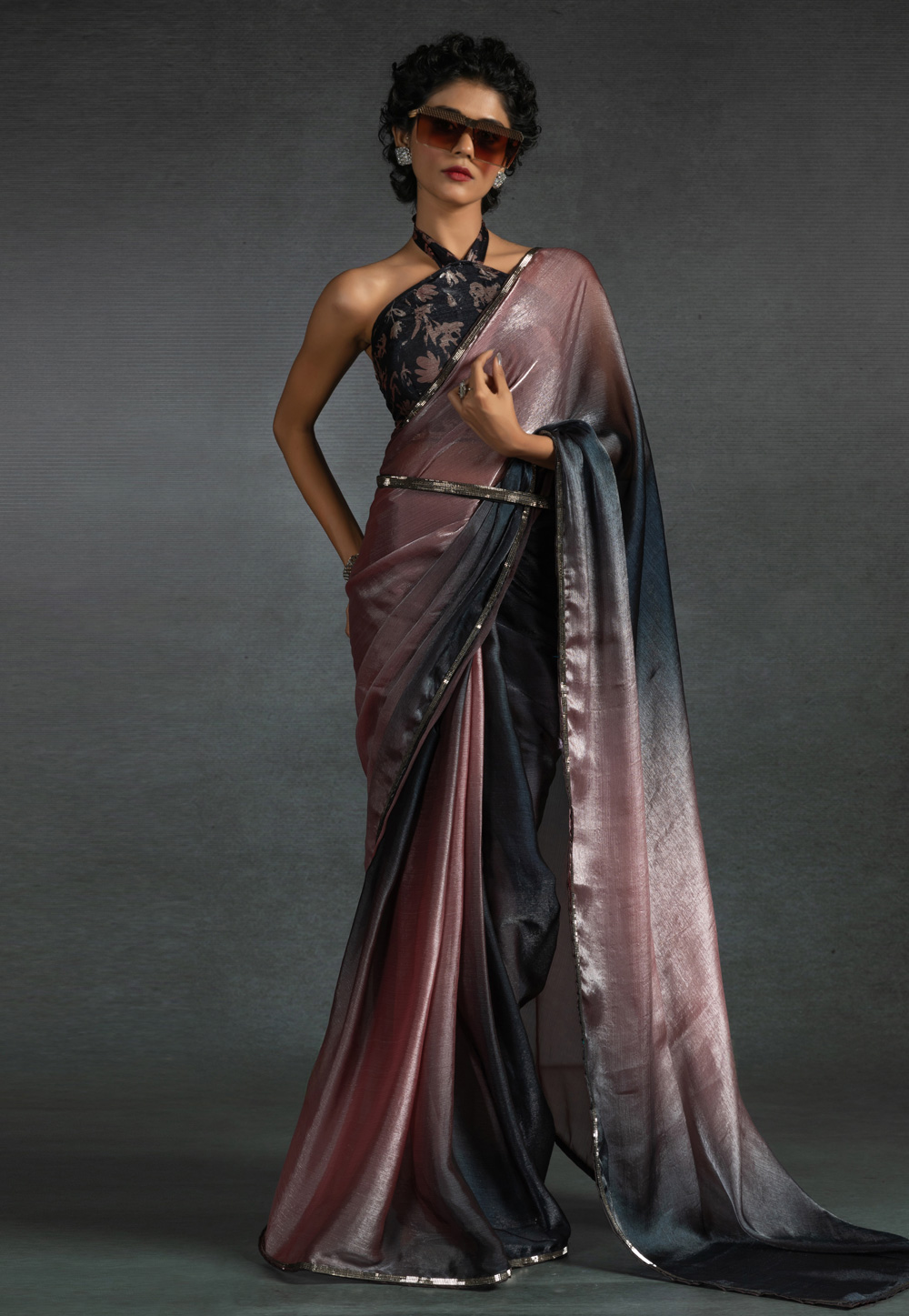 Peach Satin Silk Saree With Blouse 309373