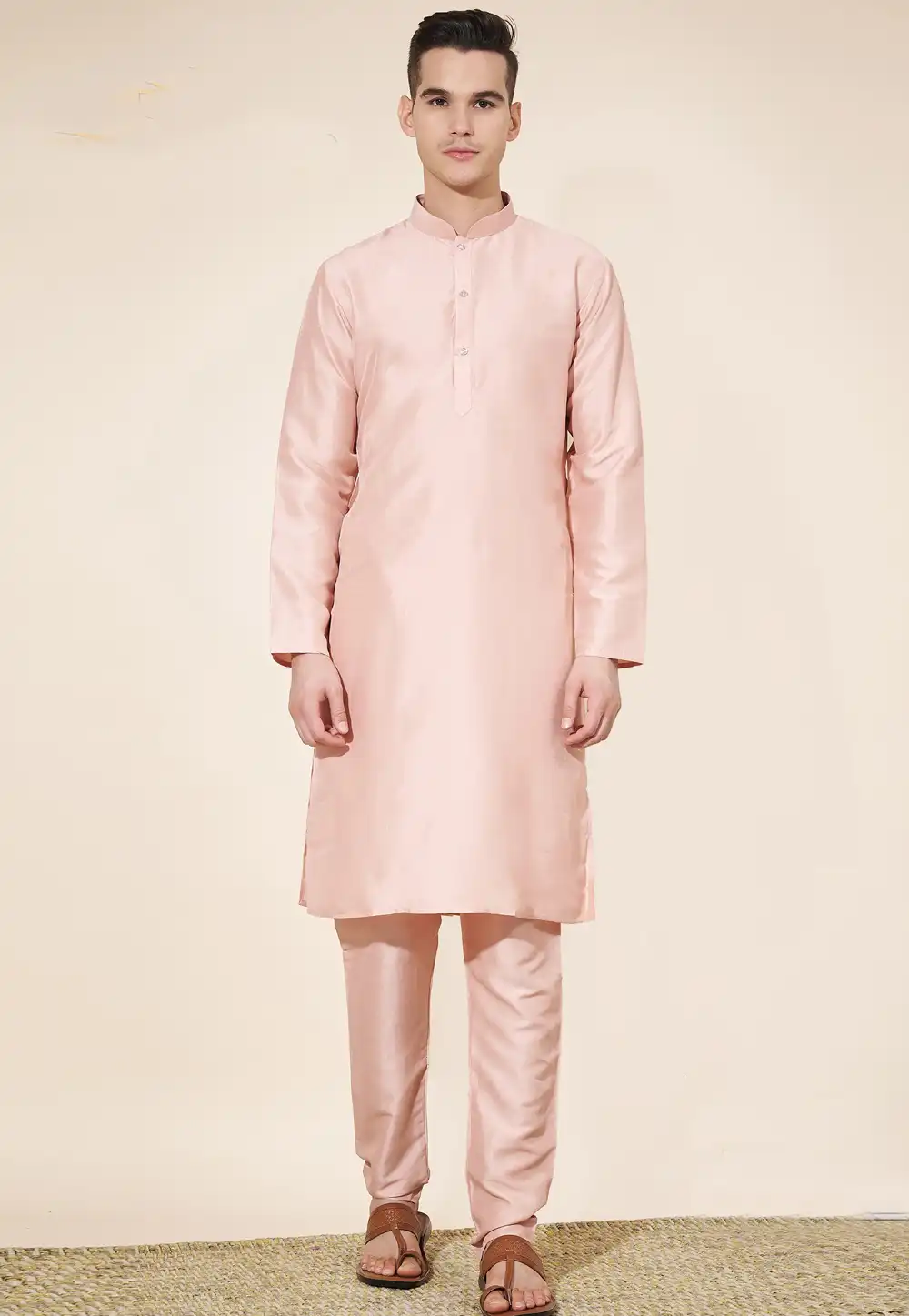 Peach Silk Kurta Pajama 287894