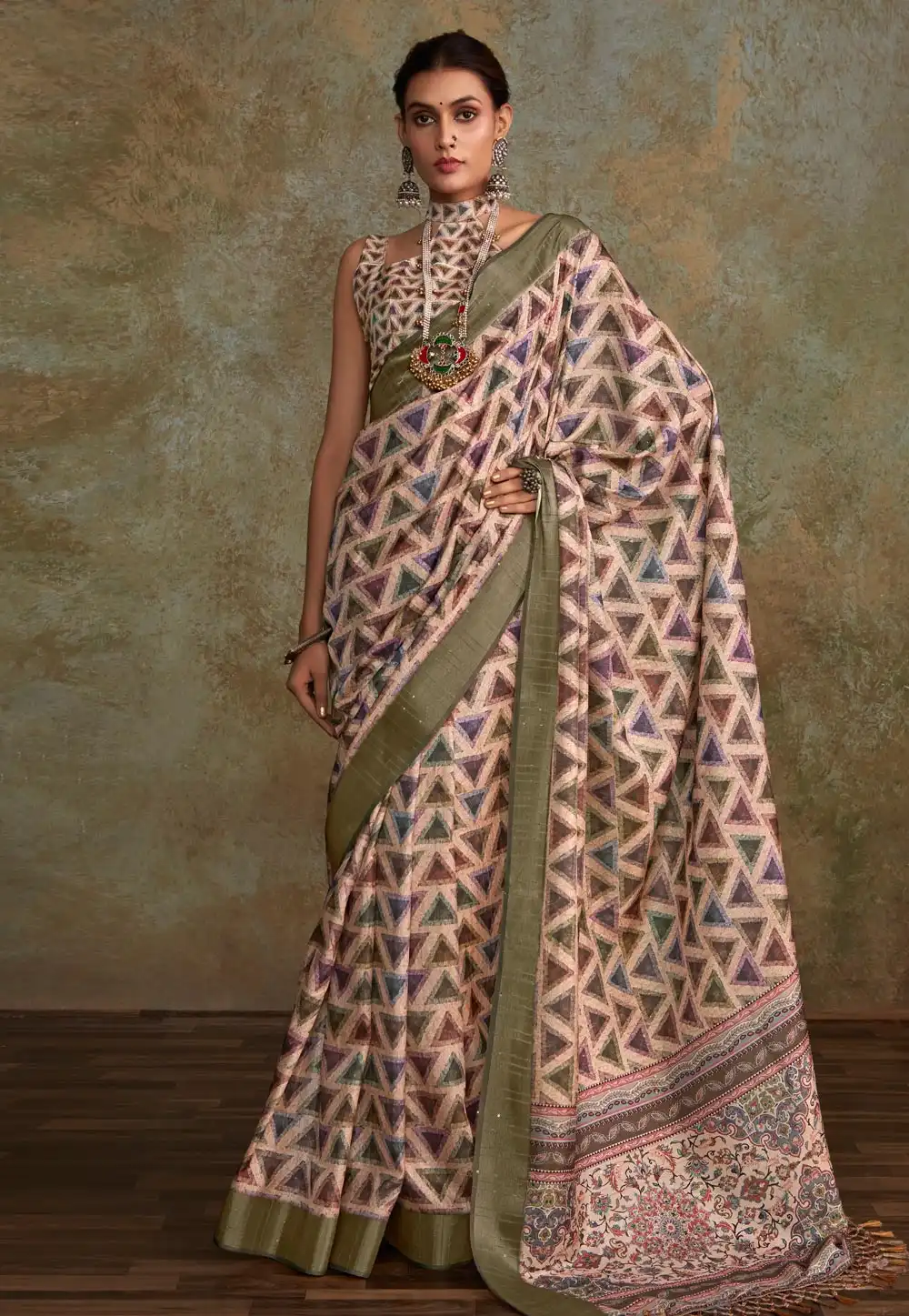 Peach Silk Saree With Blouse 289081