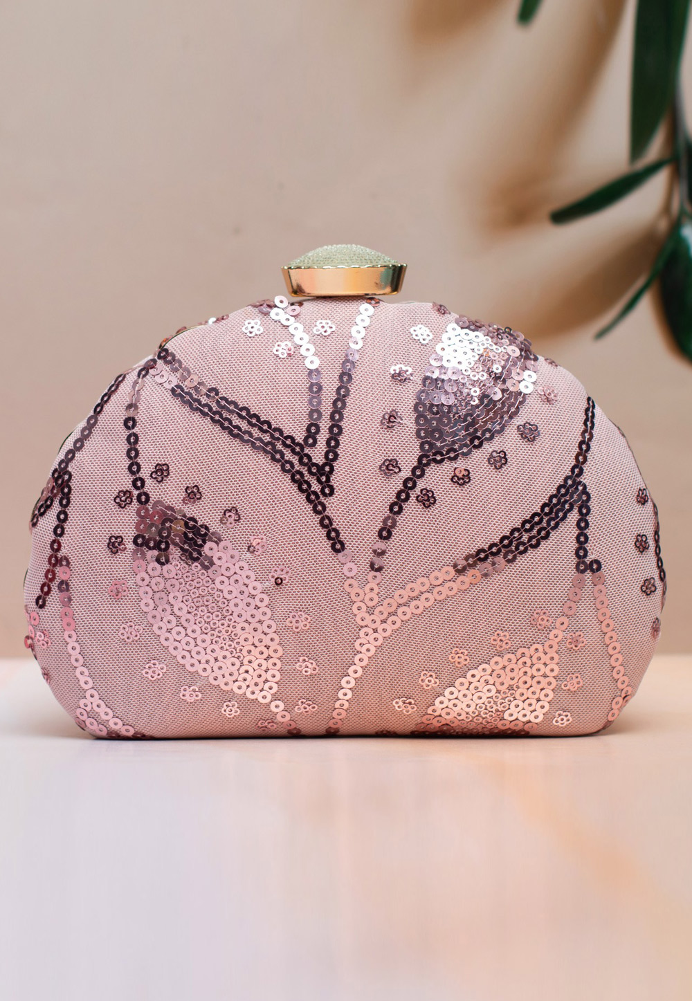 Pink Art Silk Clutch 305945