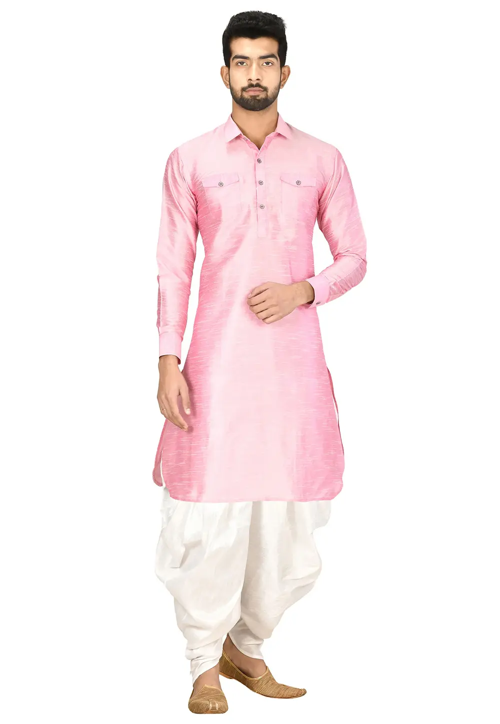 Pink Art Silk Dhoti Kurta 300775