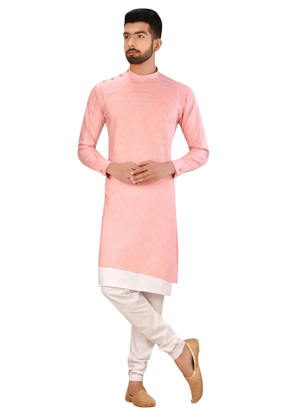 Pink Art Silk Kurta Pajama 300768