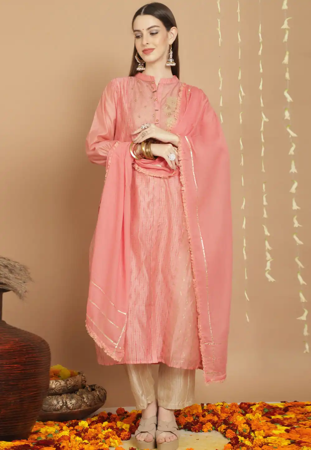Pink Art Silk Pakistani Suit 288003