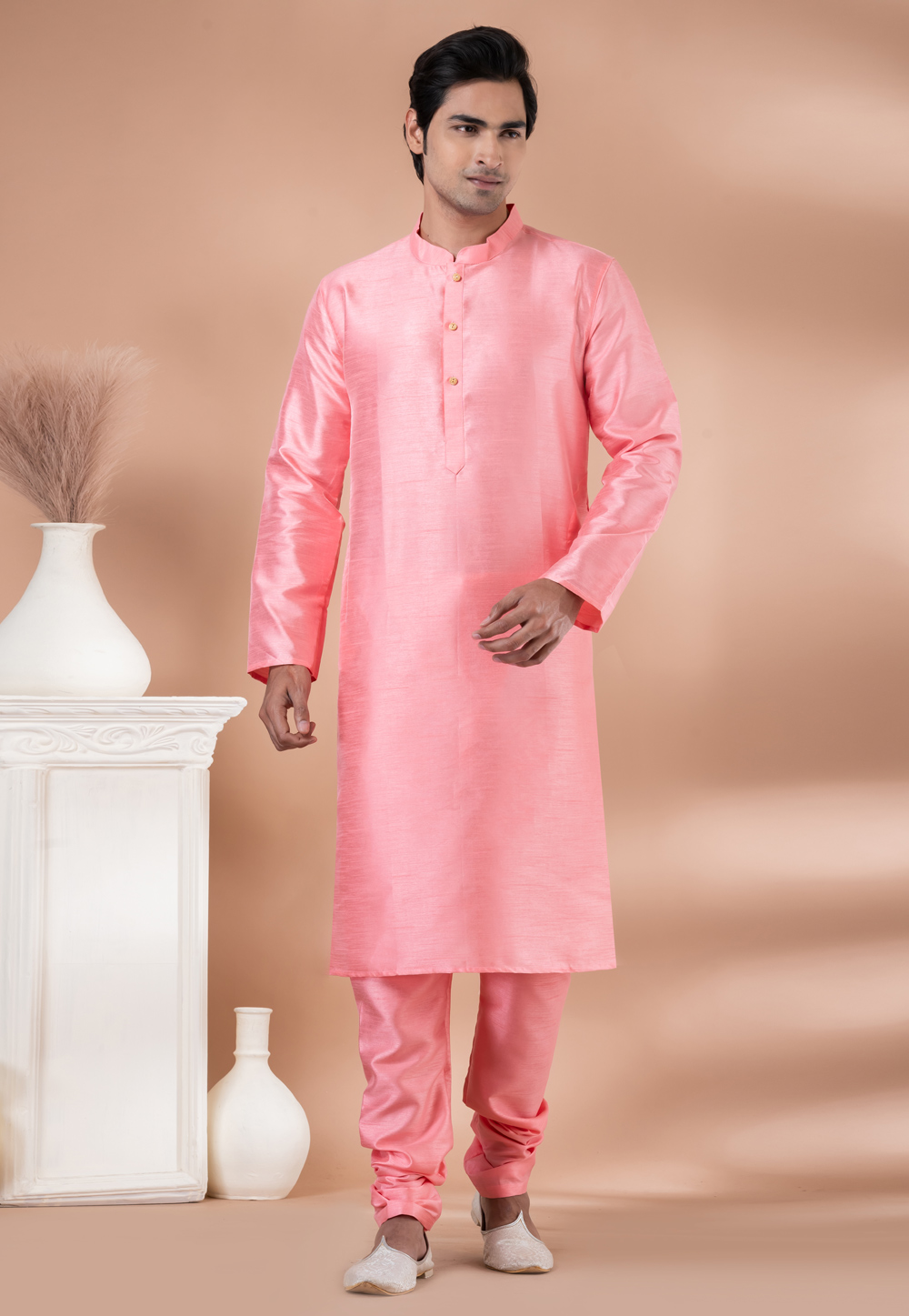 Pink Banarasi Kurta Pajama 282558