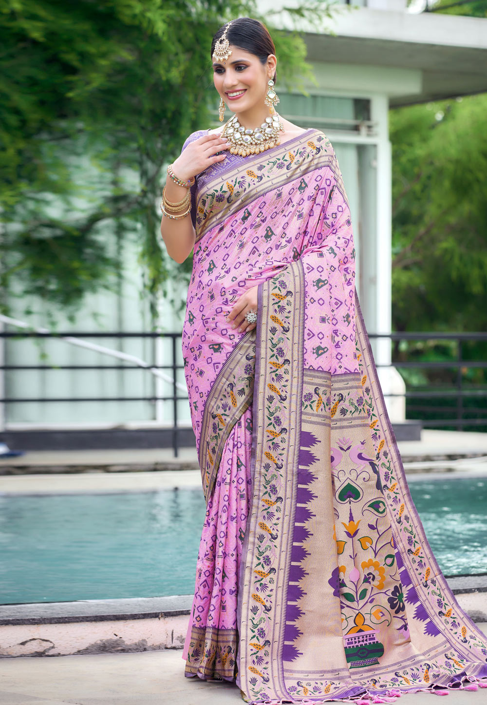 Pink Banarasi Silk Saree 278776