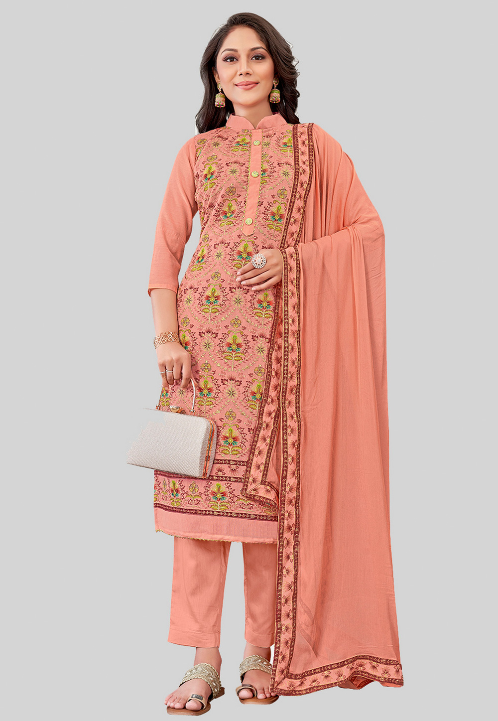 Pink Chanderi Silk Pakistani Suit 284454