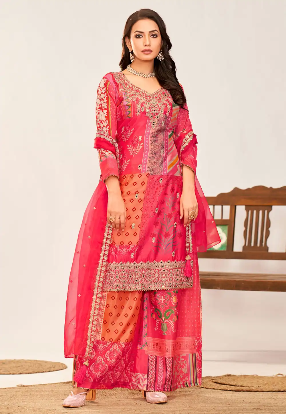 Pink Chinon Pakistani Suit 294736