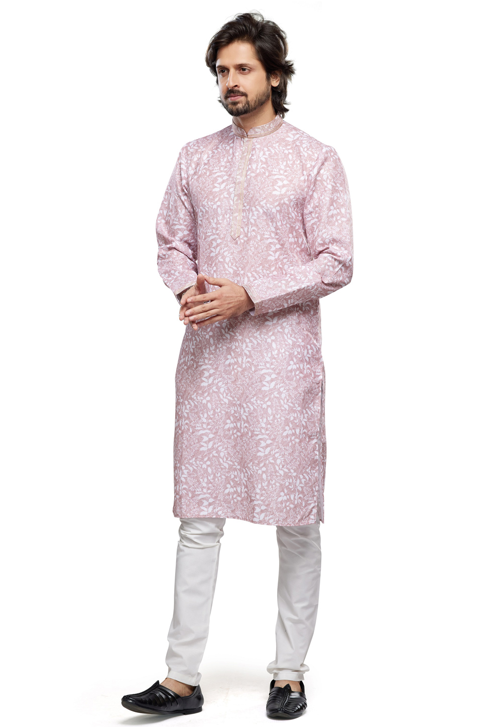 Pink Cotton Kurta Pajama 280948