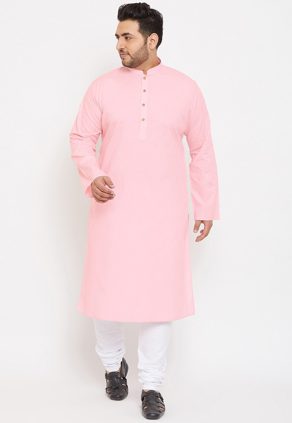 Pink Cotton Kurta Pajama 309757