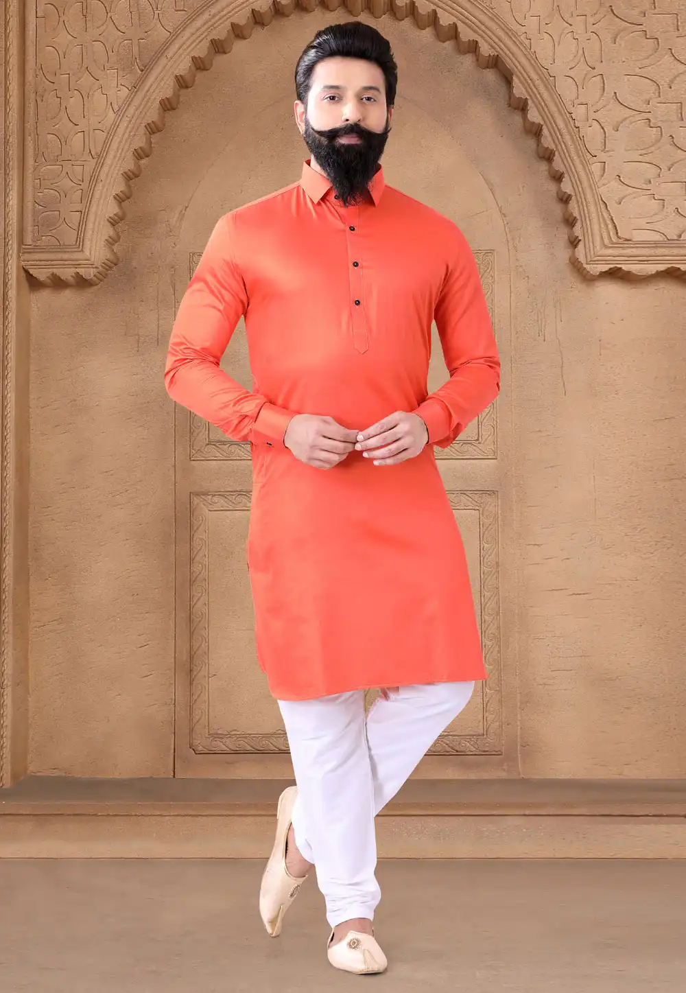 Pink Cotton Kurta Pajama 287945