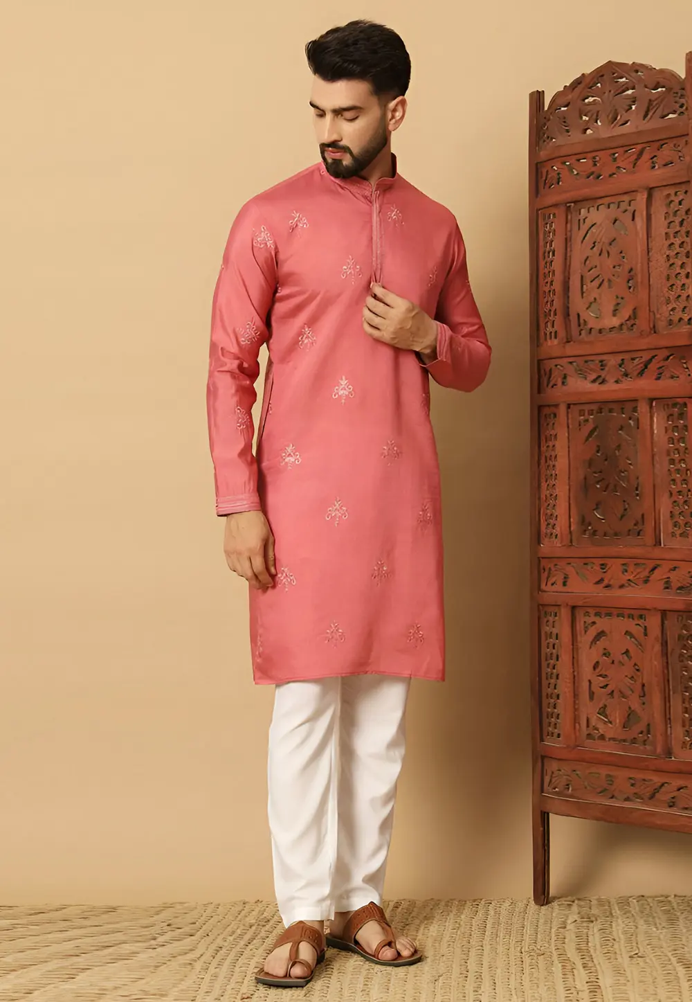 Pink Cotton Kurta Pajama 297900