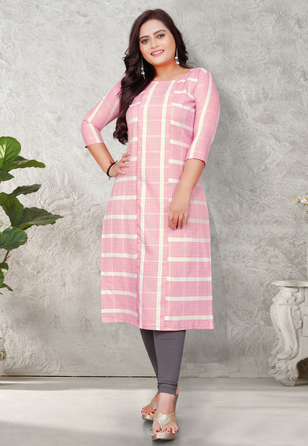 Buy online Pink Cotton Blend Top Pants Set from ethnic wear for Women by  Showoff for ₹2390 at 68% off | 2024 Limeroad.com