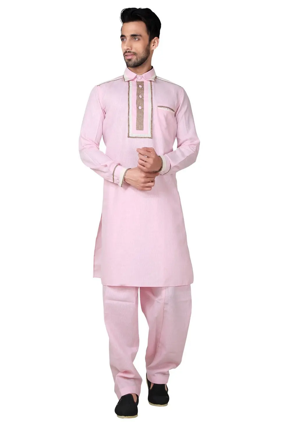 Pink Cotton Pathani Suit 300022