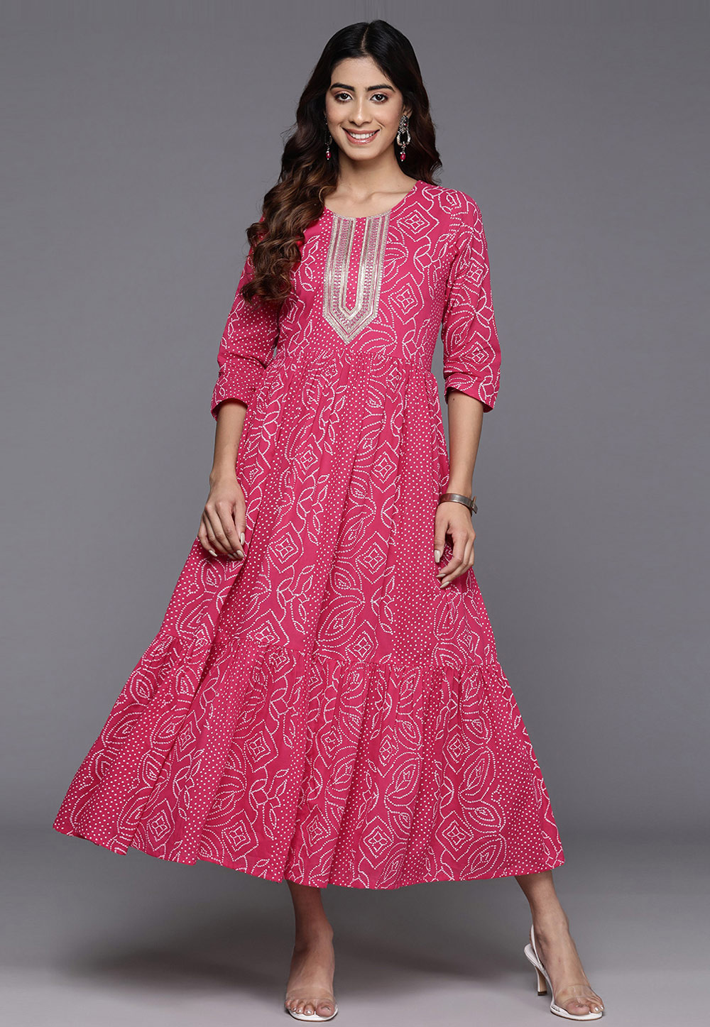 Pink Cotton Printed Gown 282021