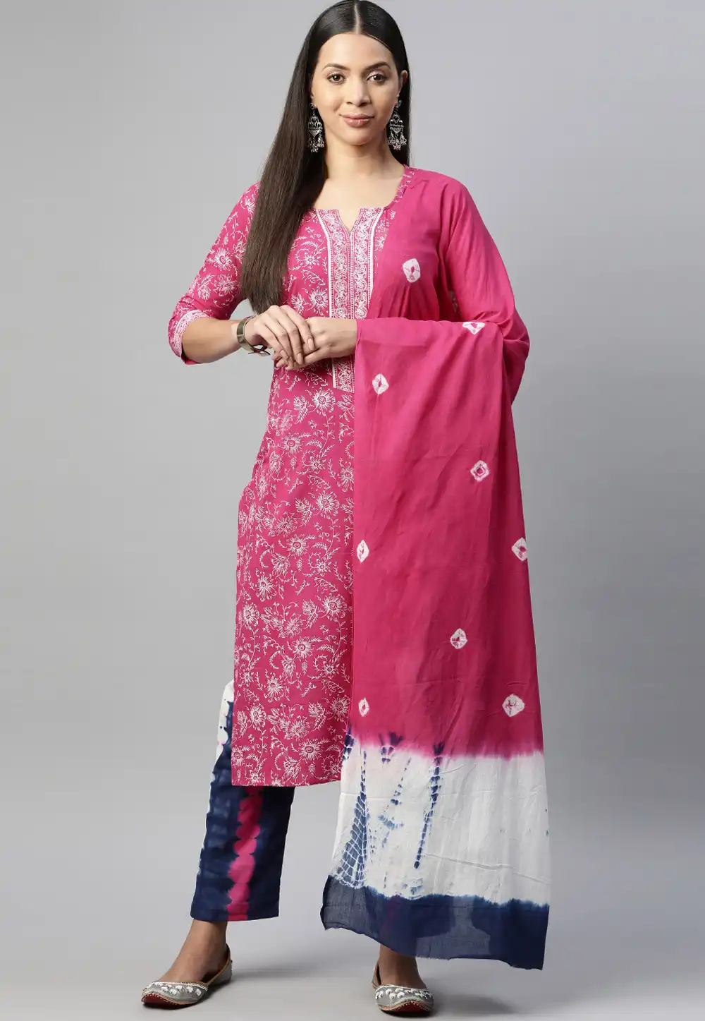 Pink Cotton Readymade Pakistani Suit 292635