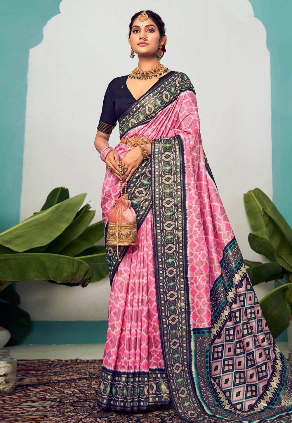 Pink Cotton Silk Saree With Blouse 282828
