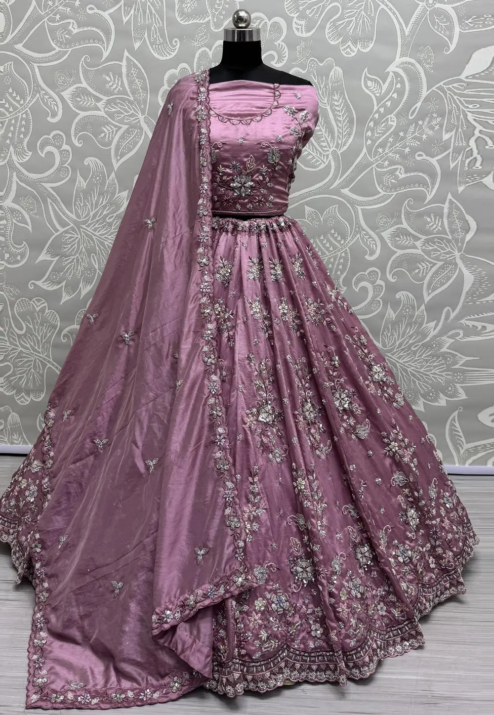 Pink Cotton Silk Wedding Lehenga Choli 299753