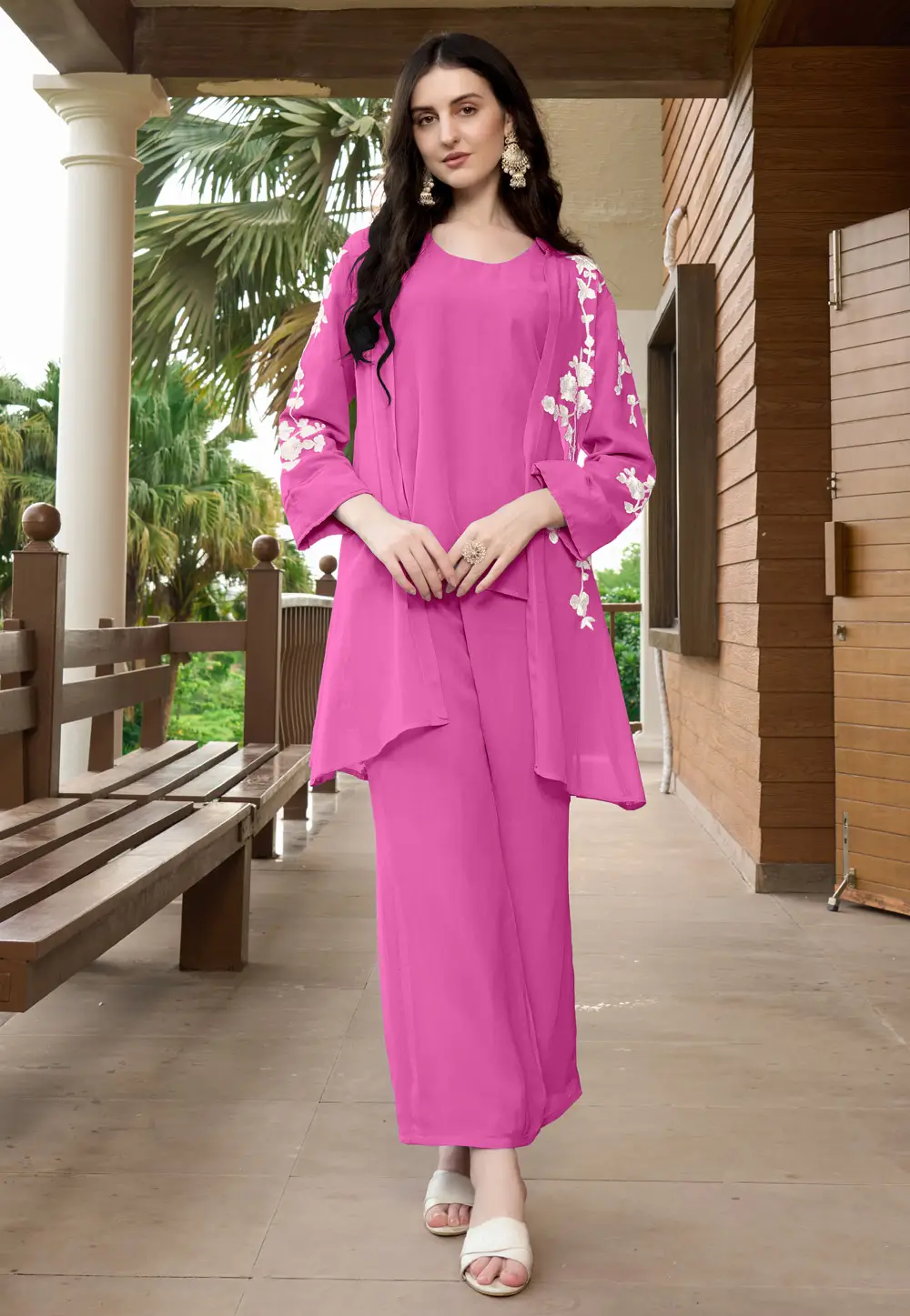 Pink Georgette Co-Ords Set 296766