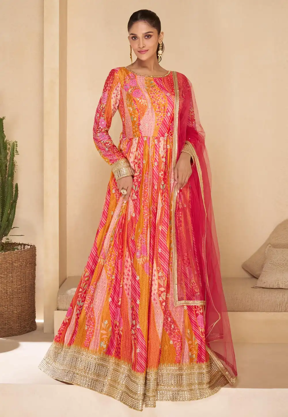 Pink Georgette Floor Length Anarkali Suit 290805