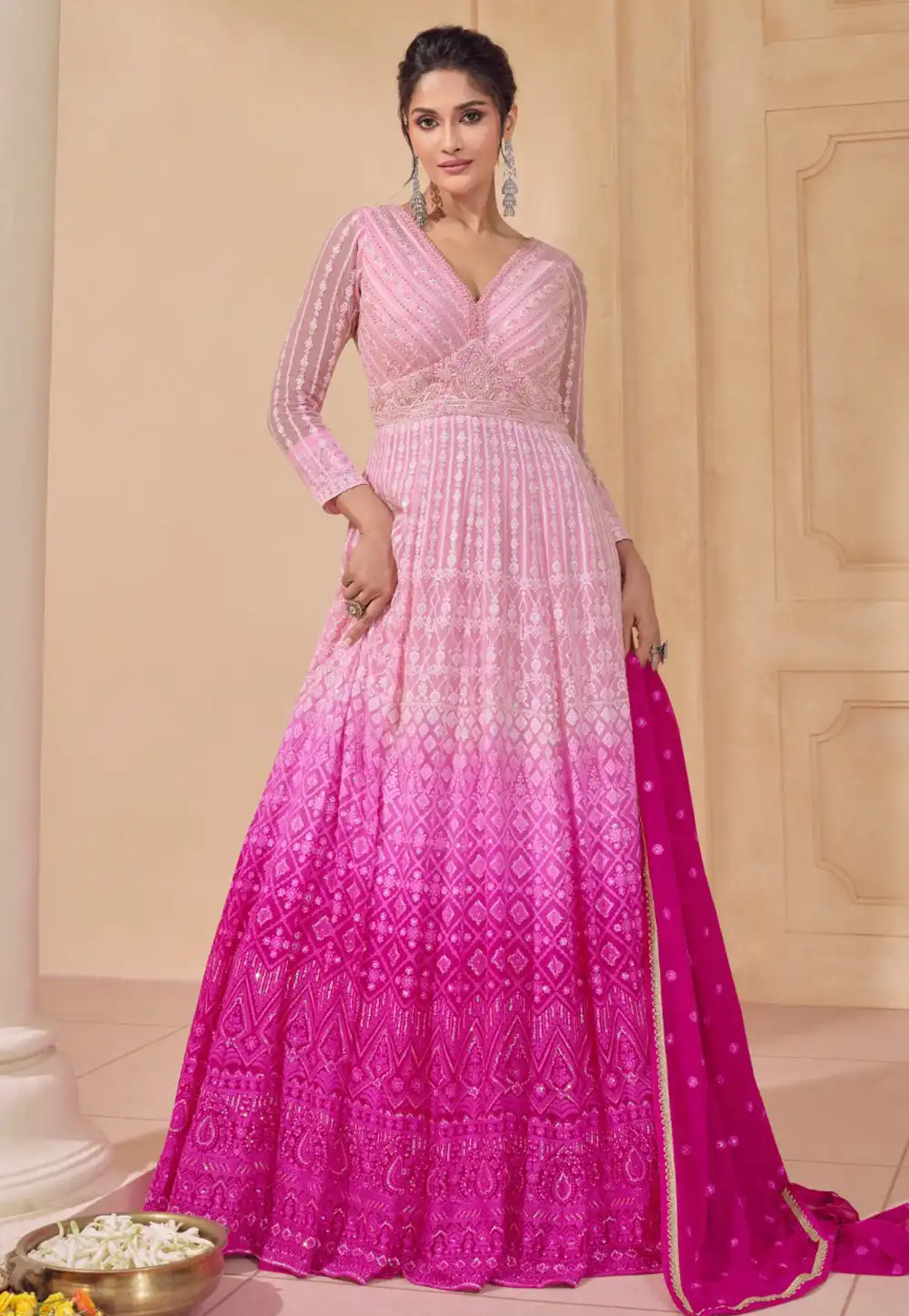 Pink Georgette Floor Length Anarkali Suit 293440