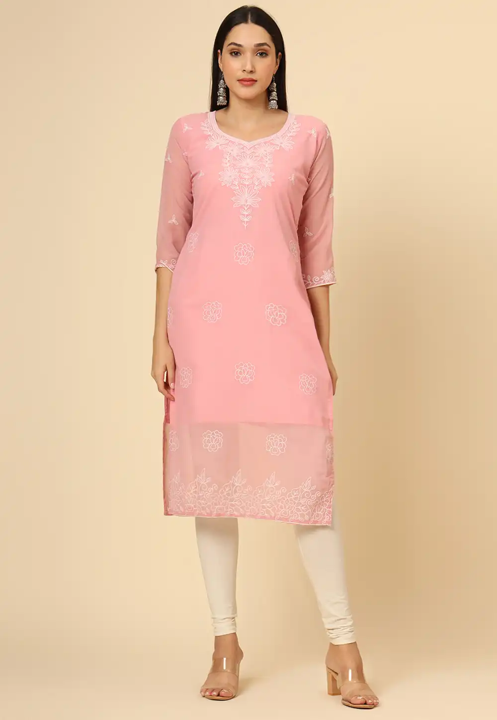 Pink Georgette Kurti 291539