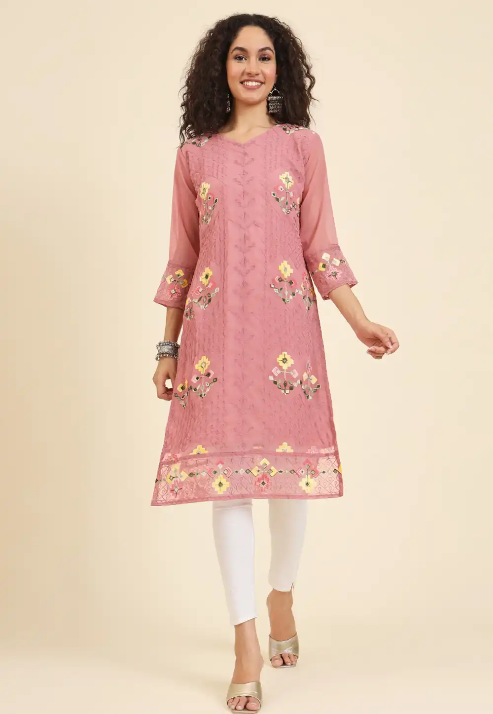 Pink Georgette Kurti 293026