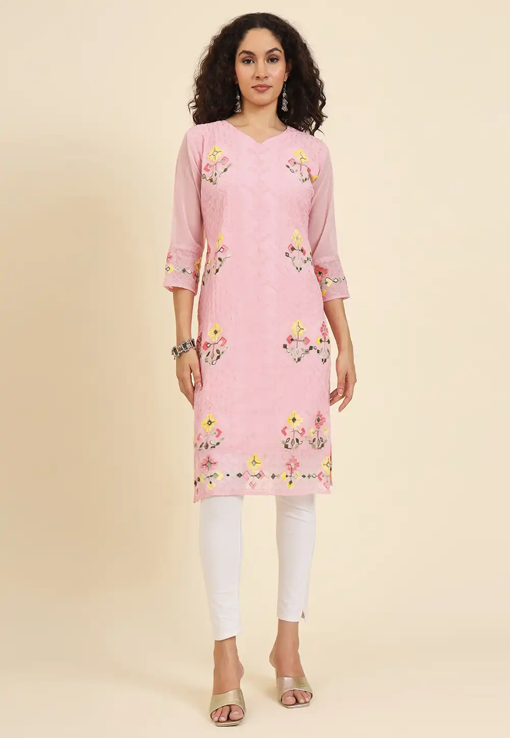 Pink Georgette Kurti 293028