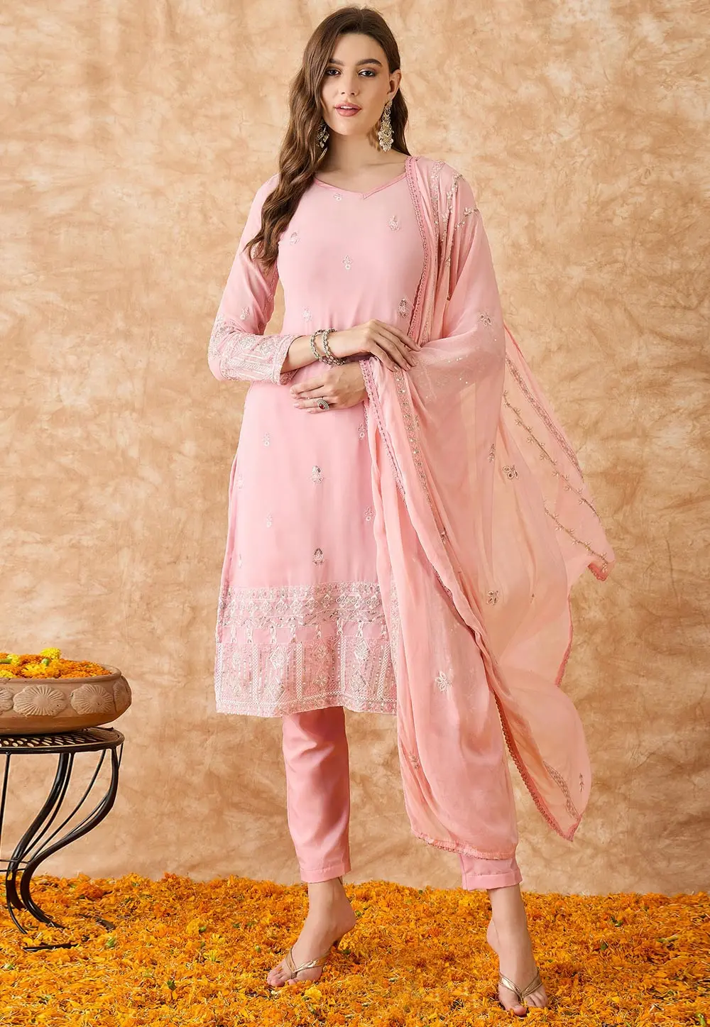 Pink Georgette Pakistani Suit 301609