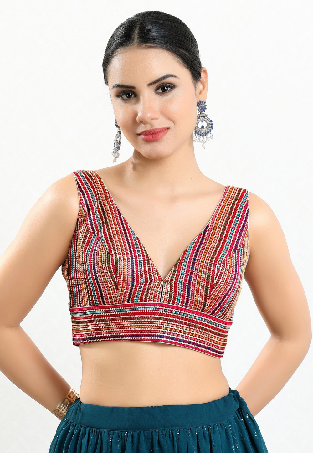 Pink Georgette Readymade Blouse 310666