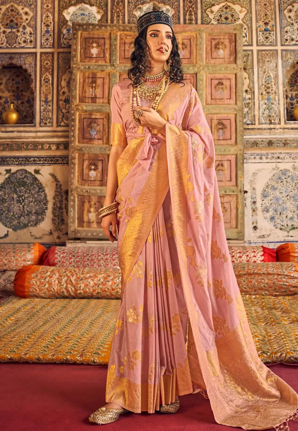 Pink Georgette Saree With Blouse 296519