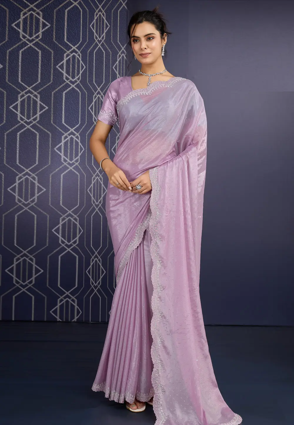 Pink Georgette Saree With Blouse 298864