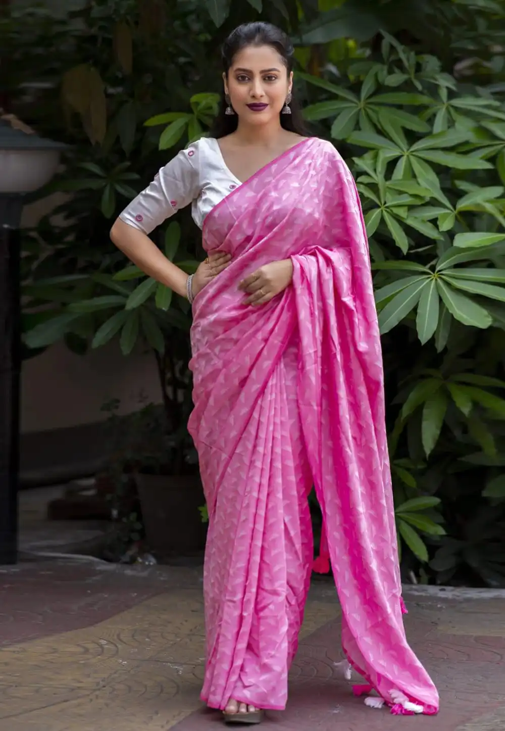 Pink Georgette Saree With Blouse 289718