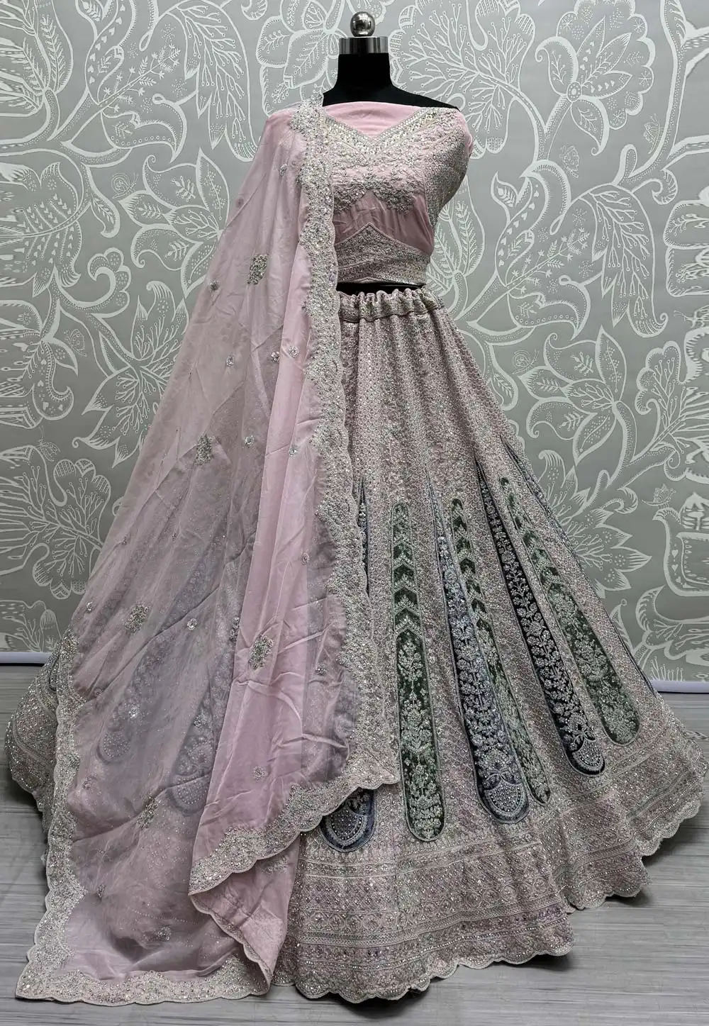 Pink Georgette Wedding Lehenga Choli 287987