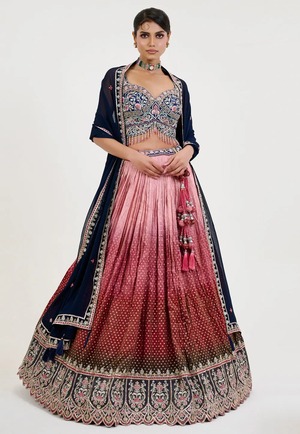 Pink Jacquard Wedding Lehenga Choli 298224